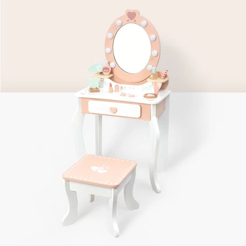 Wooden Dressing Table & Pretend Makeup Set