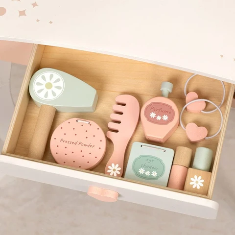 Wooden Dressing Table & Pretend Makeup Set